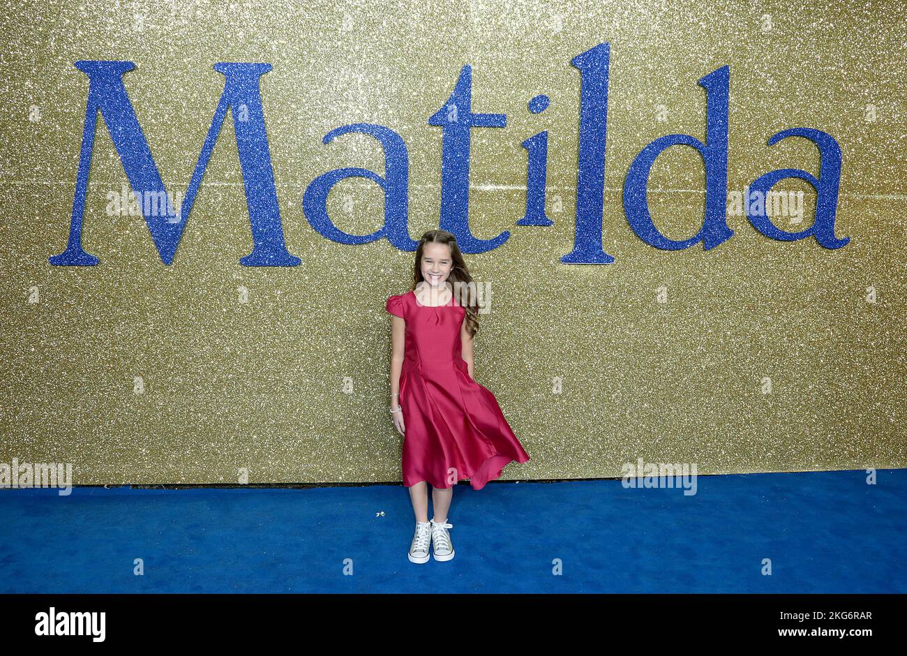 Nov 21, 2022 - London, England, UK - Alisha Weir attending Roald Dahl's Matilda: The Musical Gala Screening, Curzon Mayfair Stock Photo