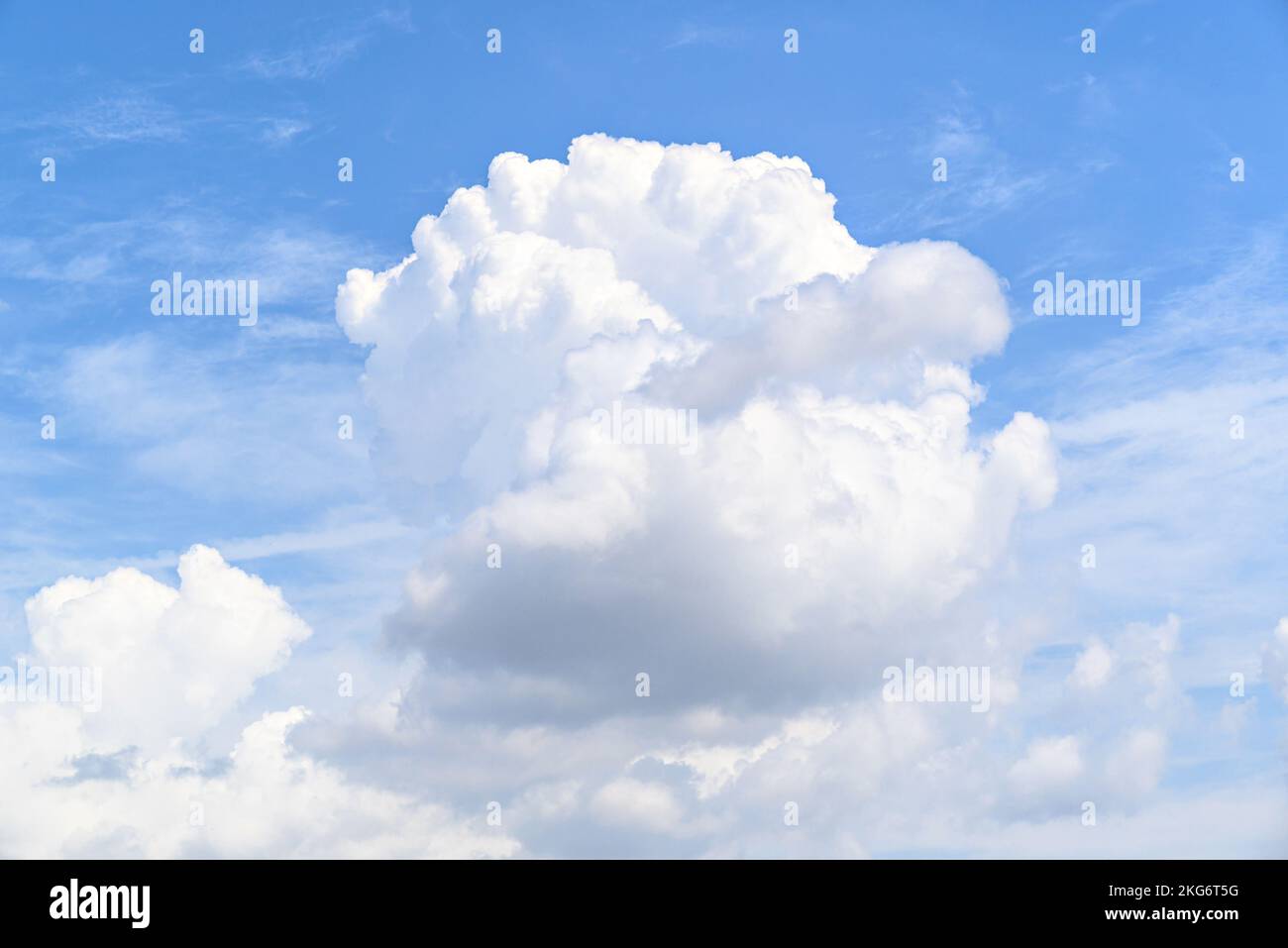 White clouds in a bright blue sky. The beauty of the nature Stock Photo ...