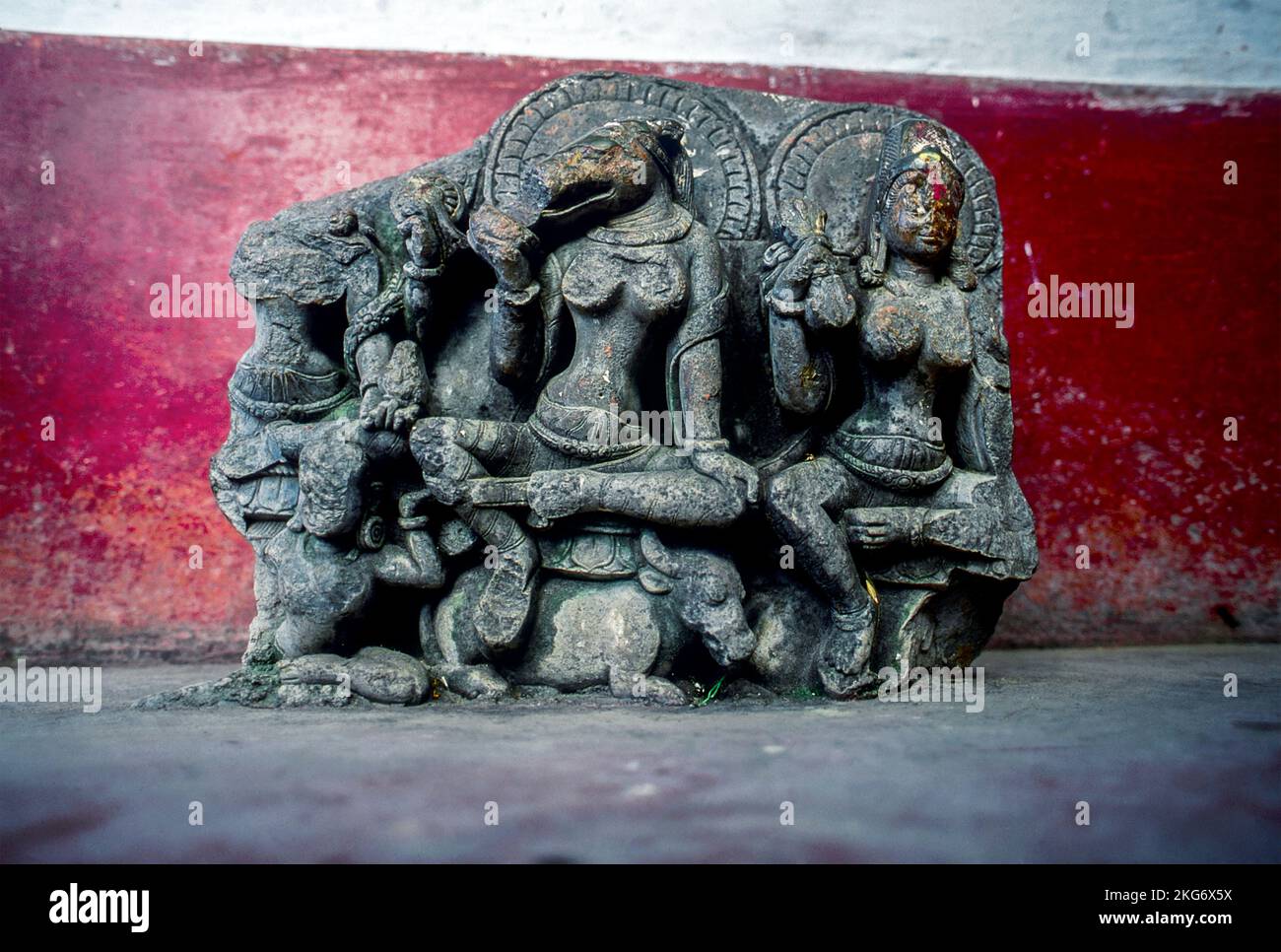 Goddess Varahi carving from Temple at Bageshwar state Uttarakhand India Stock Photo