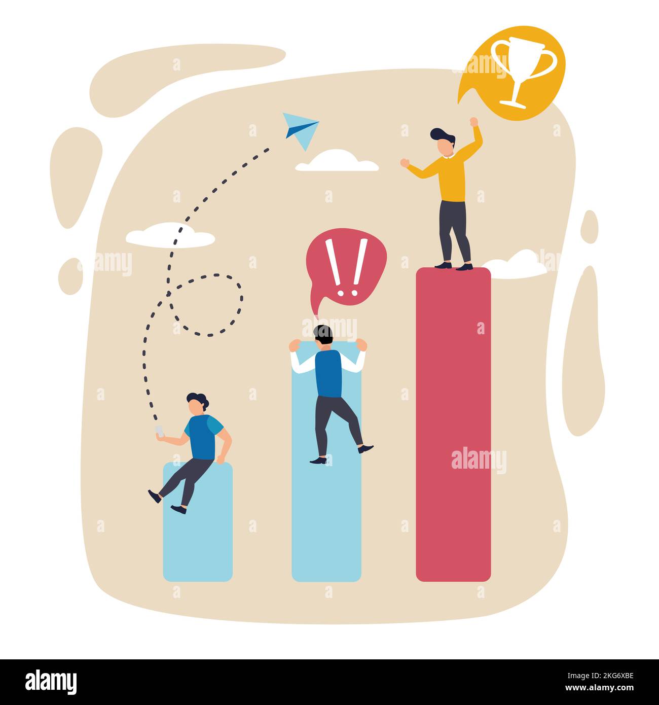 Career development. Vector illustration. Art design with employees