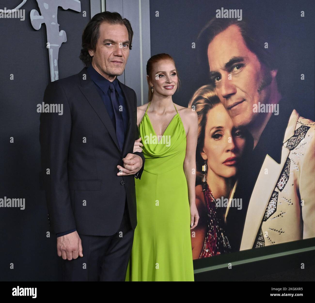 Los Angeles, United States. 21st Nov, 2022. Cast members Michael Shannon (L) and Jessica Chastain attend the premiere of Showtime's biographical TV series 'George & Tammy' at Goya Studios in Los Angeles on Monday, November 21, 2022. Storyline: The limited-series chronicles the country music power couple, Tammy Wynette and George Jones, whose complicated (but enduring) relationship inspired some of the most iconic music of all time. Photo by Jim Ruymen/UPI Credit: UPI/Alamy Live News Stock Photo