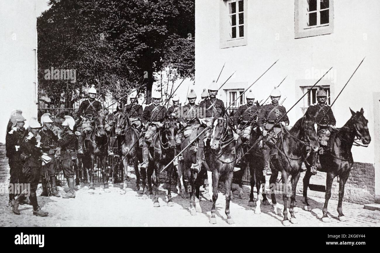 A troop of French lancers during the First World War. Stock Photo
