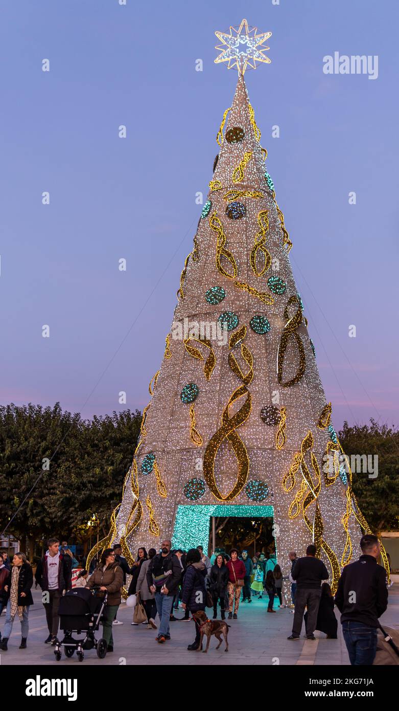 Palma de Mallorca, Spain; november 20 2022 Giant Christmas tree