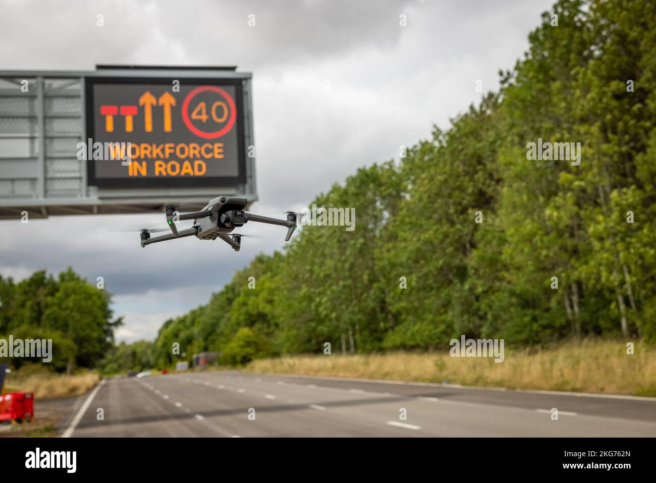 Drone Working on a Highway Concept Stock Photo Alamy