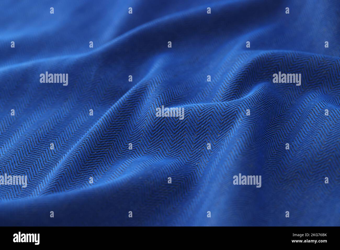 Black and blue herringbone fabric texture background Stock Photo