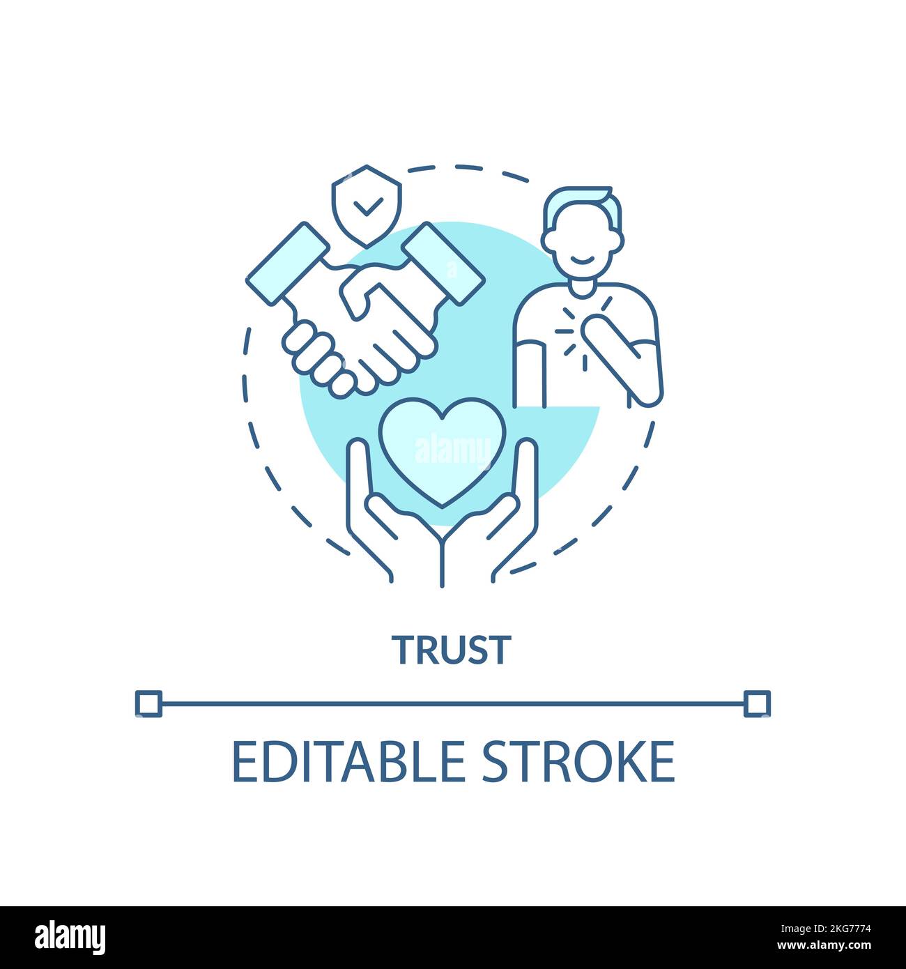Trust turquoise concept icon Stock Vector