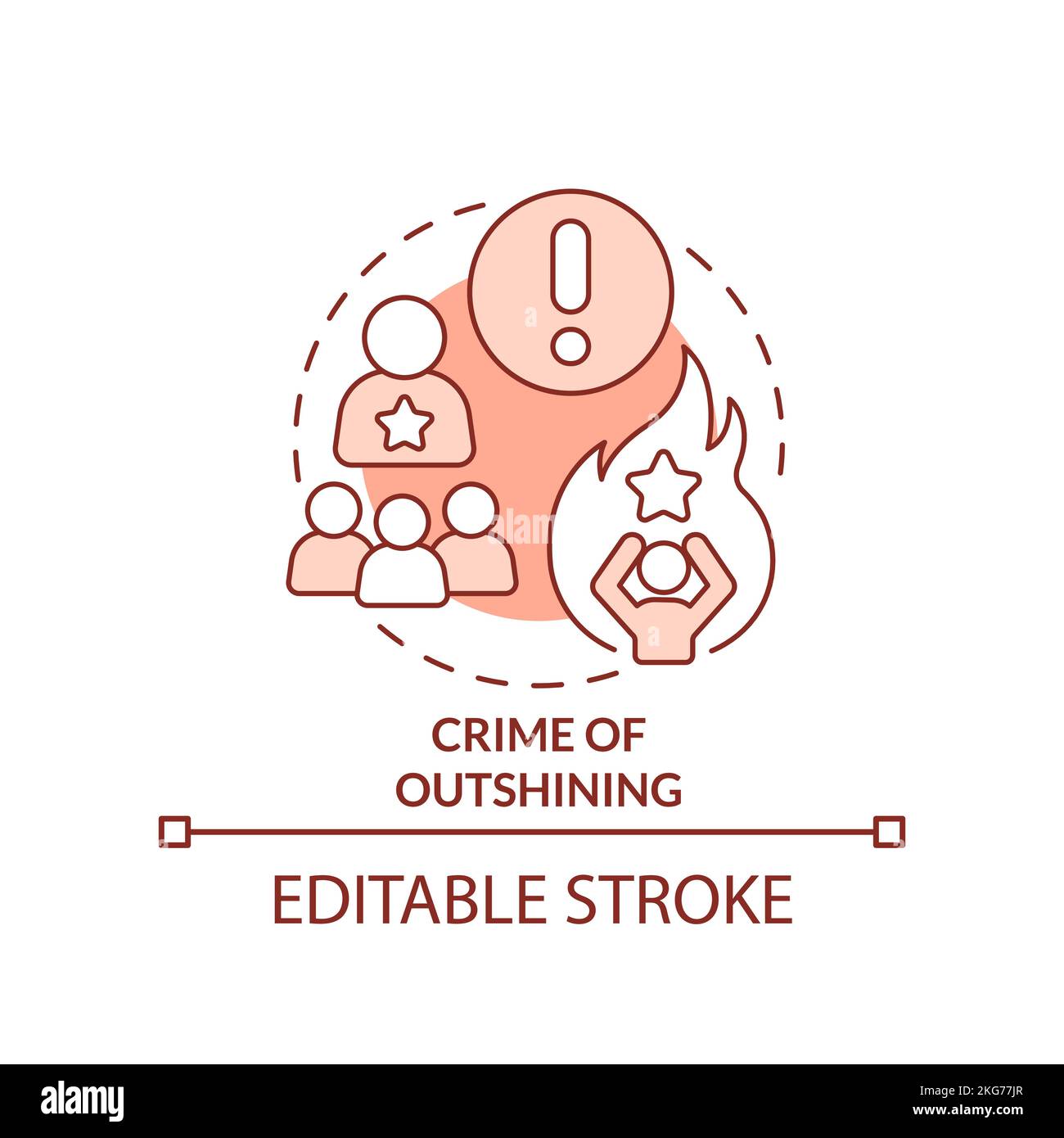 Crime of outshining red concept icon Stock Vector Image & Art - Alamy