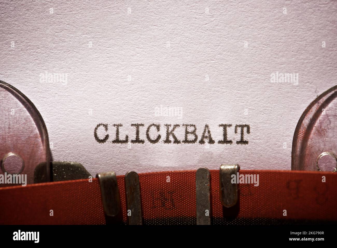Clickbait word written with a typewriter. Stock Photo