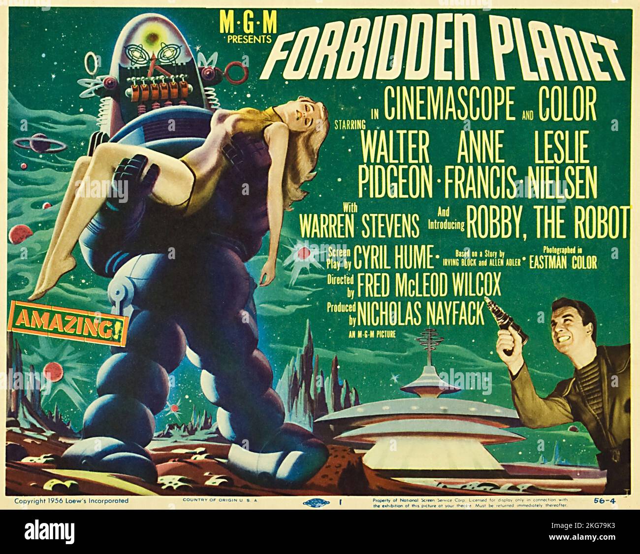 Forbidden Planet Retro Vintage Classic Sci Fi Movie Poster 1956 Black and  White Poster by Carol Japp - Fine Art America