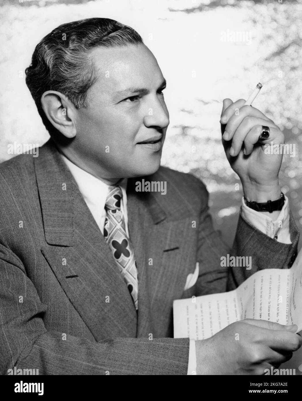Max Factor Jr. President of Max Factor Cosmetics  He has developed a make-up product adapted for the new 'Technicolor' films in Hollywood, named Pan-Cake Ca 1940 Stock Photo