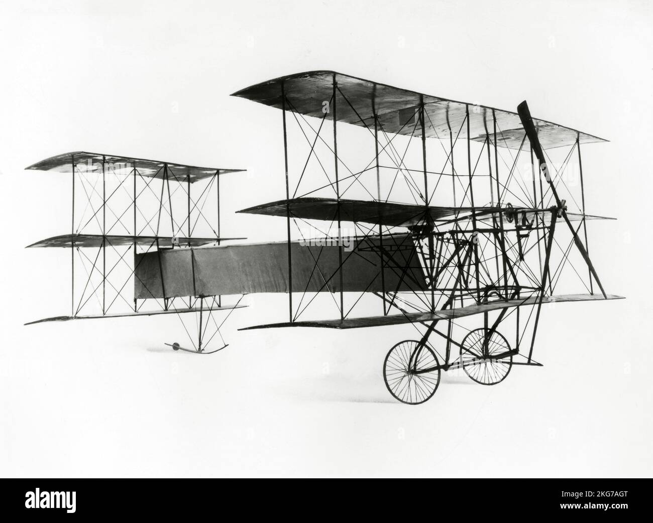 The British experimental aircraft Roe I Triplane, built by Alliott Verdon-Roe in 1909. Stock Photo