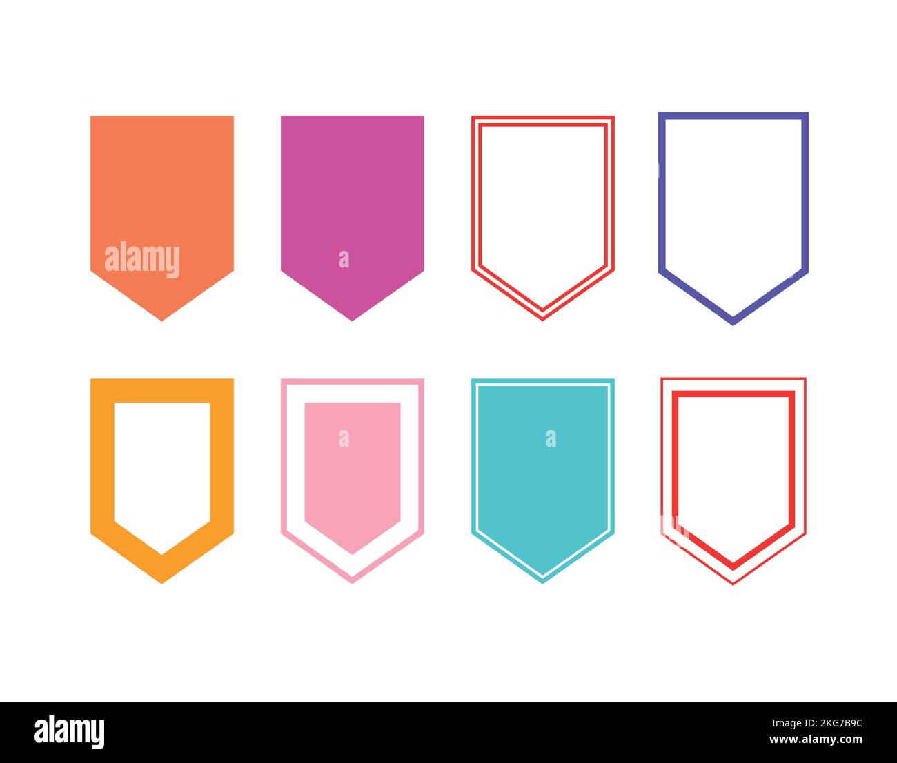 Banner bunting template set Vector Template Design Form of bunting