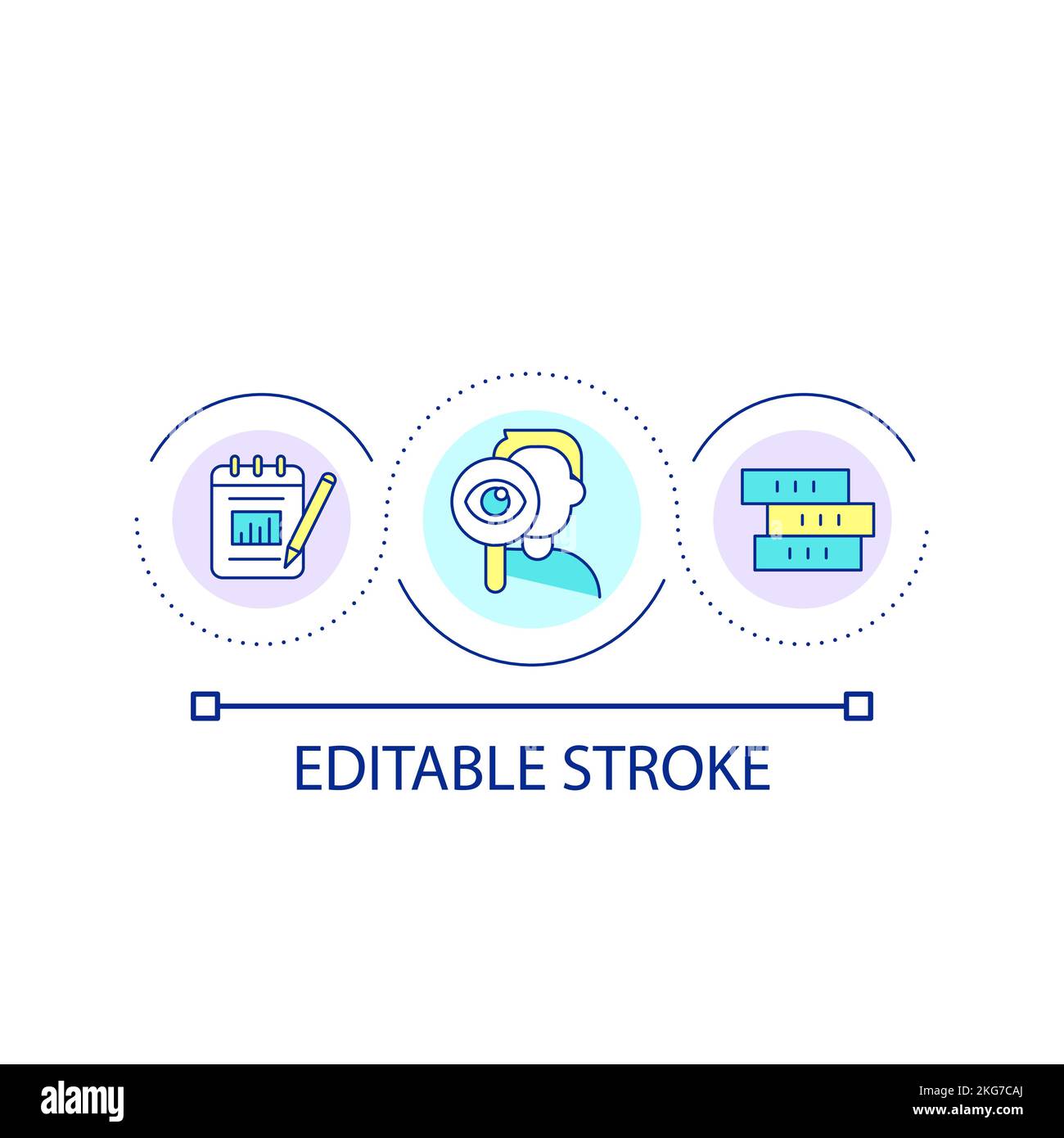 Analytics research loop concept icon Stock Vector