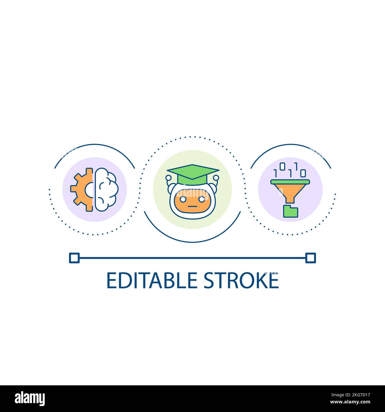 Machine learning loop concept icon Stock Vector