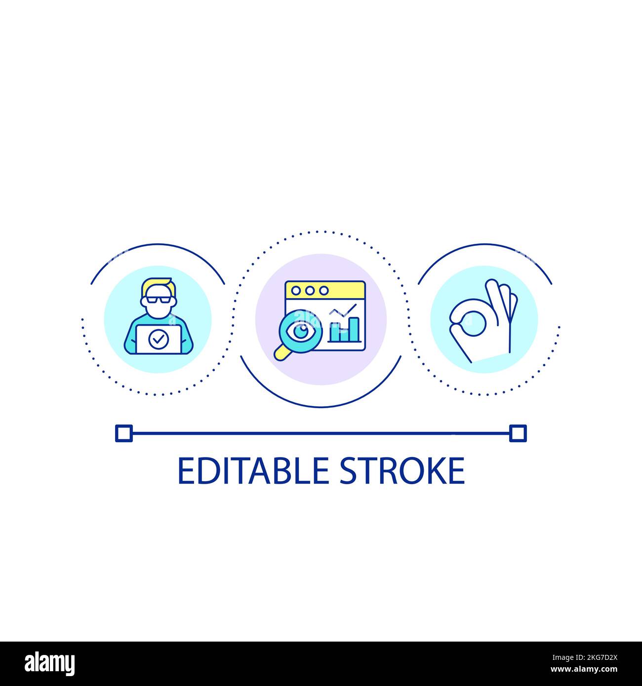 Analysis manager loop concept icon Stock Vector