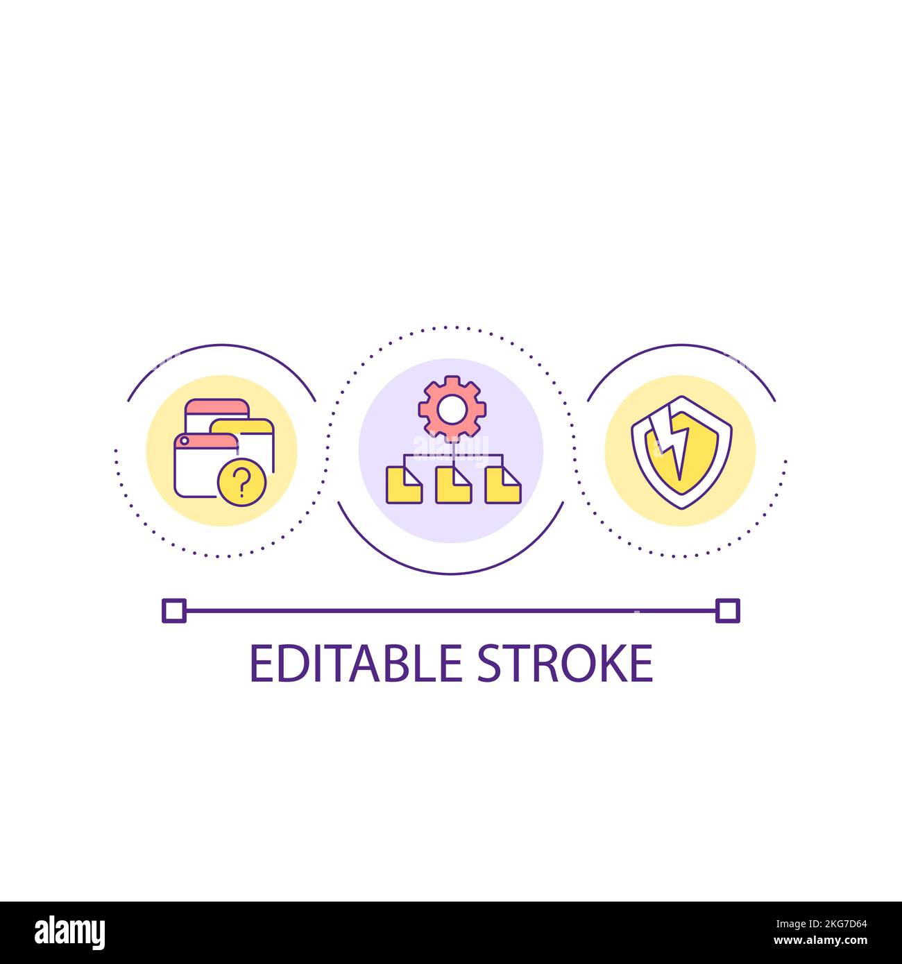 Digital information management loop concept icon Stock Vector
