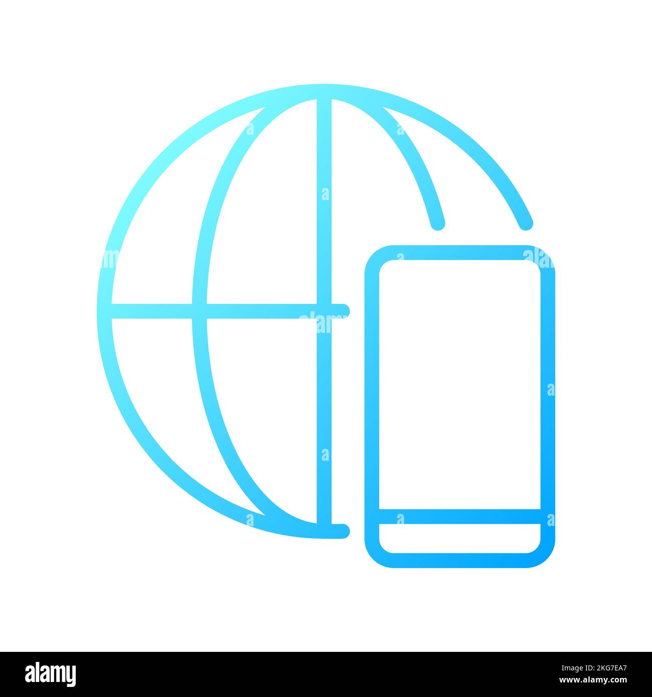 Global communication pixel perfect gradient linear vector icon Stock Vector