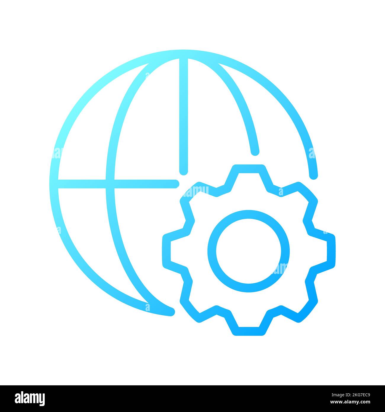 Globalization process pixel perfect gradient linear vector icon Stock Vector