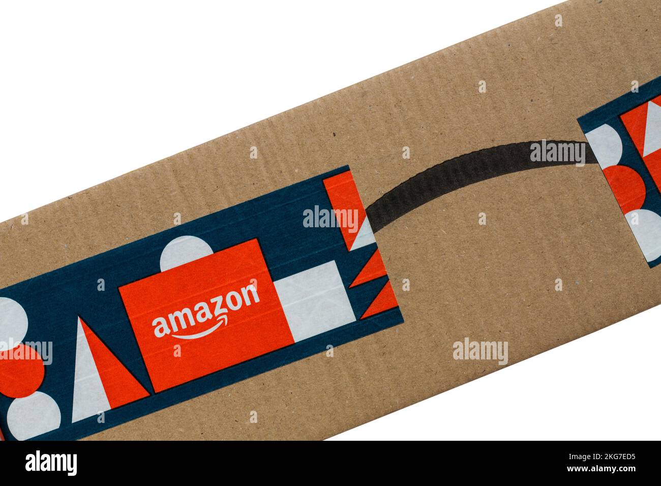 Amazon Christmas tape on parcel package close up Stock Photo Alamy