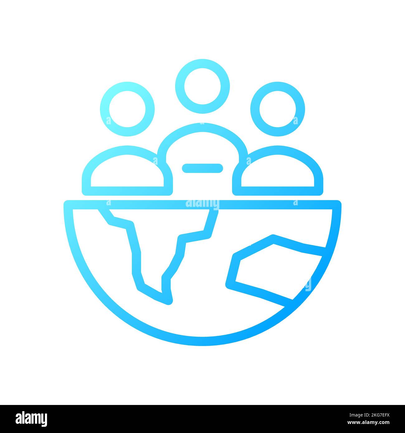 World population pixel perfect gradient linear vector icon Stock Vector