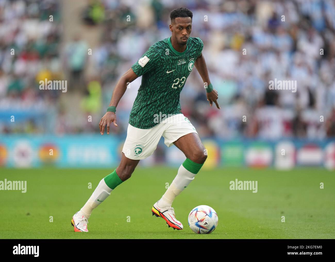Lusail, Qatar. 22nd Nov, 2022. Kanno Mohamed of Saudi Arabia during the Qatar 2022 World Cup match, group C, date 1, between Argentina and Arabia Saudita played at Lusail Stadium on Nov 22, 2022 in Lusail, Qatar. (Photo by Bagu Blanco/PRESSINPHOTO/Sipa USA) Credit: Sipa USA/Alamy Live News Stock Photo