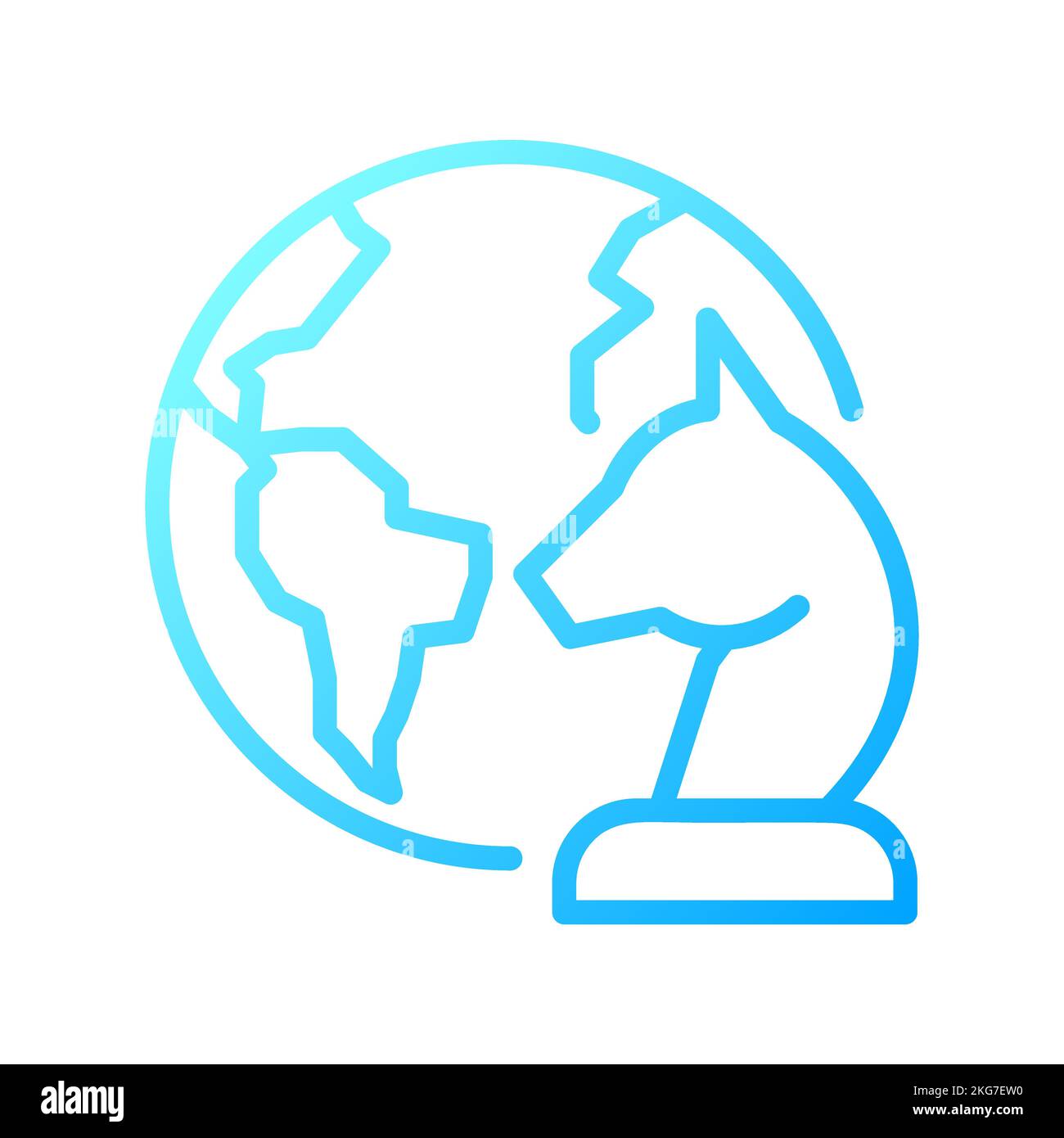 Geopolitics pixel perfect gradient linear vector icon Stock Vector