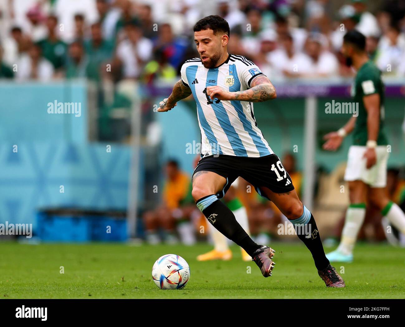 Doha, Qatar. 22nd Nov, 2022. Nicolas Otamendi of Argentina during the FIFA World Cup 2022 match at Lusail Stadium, Doha. Picture credit should read: David Klein/Sportimage Credit: Sportimage/Alamy Live News Stock Photo