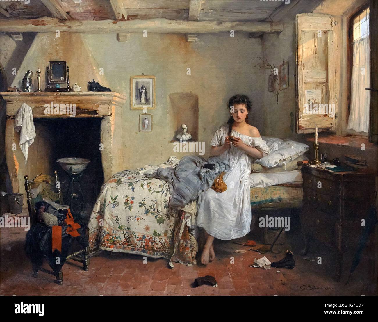 Triste presentimento   - olio su tela  - Girolamo Induno  - 1862 - Milano, Pinacoteca di Brera Stock Photo