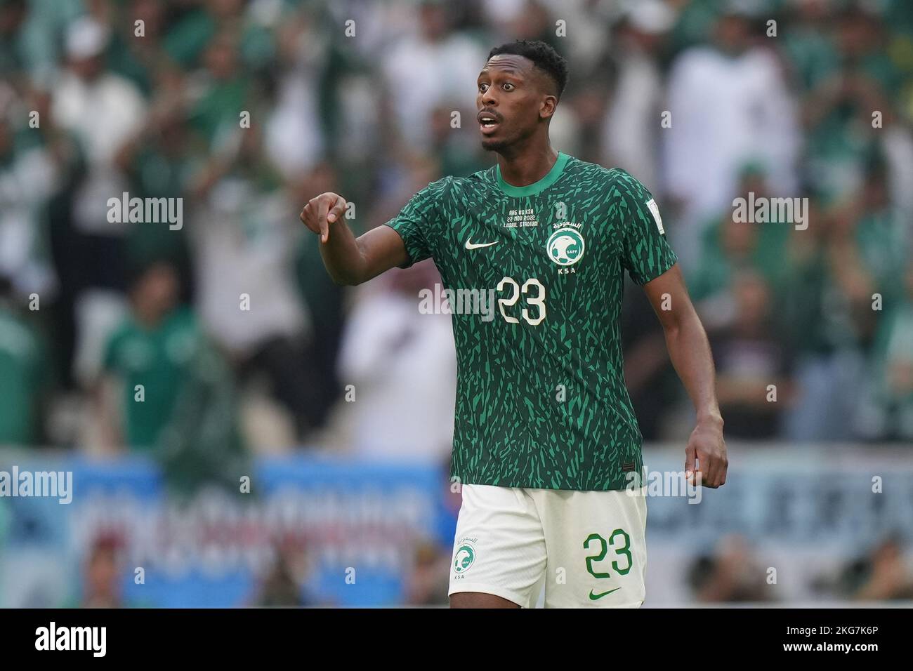 Lusail, Qatar. 22 November, 2022. Kanno Mohamed of Saudi Arabia during the Qatar 2022 World Cup match, group C, date 1, between Argentina and Arabia Saudita played at Lusail Stadium on Nov 22, 2022 in Lusail, Qatar. (Photo by Bagu Blanco / PRESSINPHOTO) Credit: PRESSINPHOTO SPORTS AGENCY/Alamy Live News Stock Photo