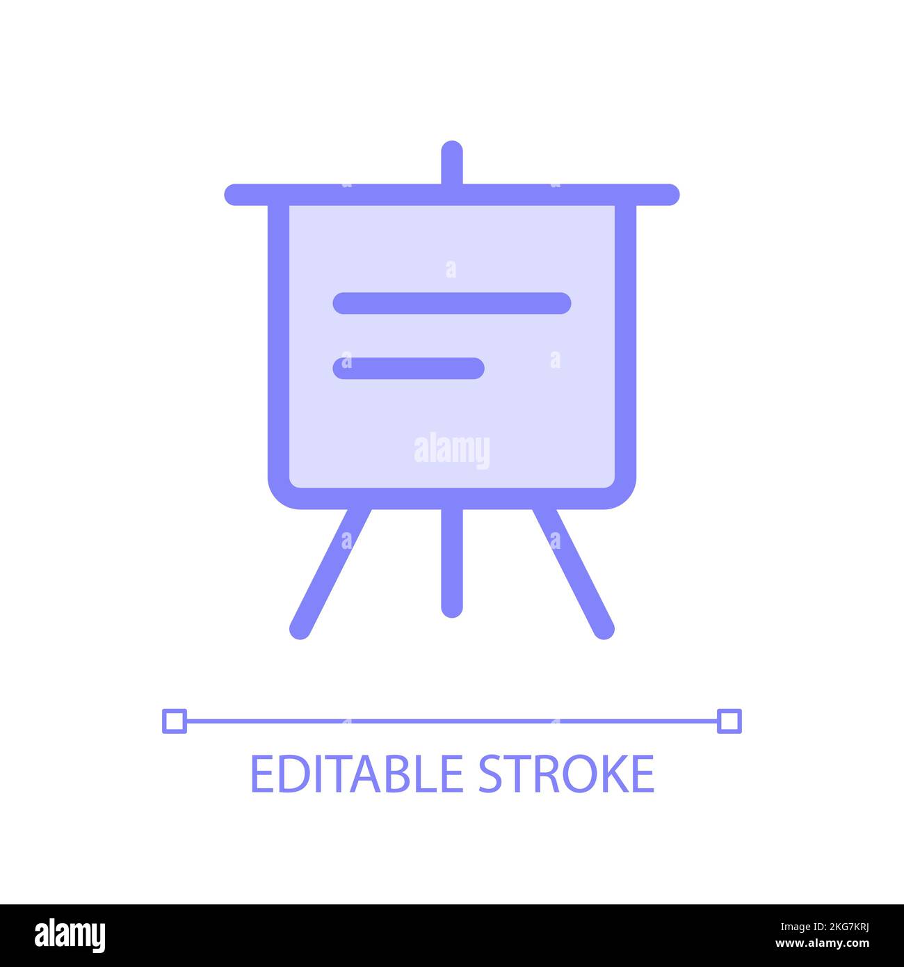 Portable presentation board pixel perfect glassmorphism ui icon Stock Vector