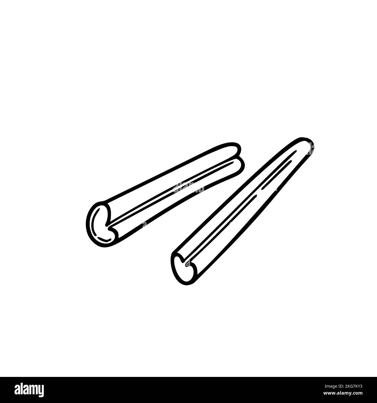 Cinnamon sticks illustration in doodle style Isolated Stock Vector