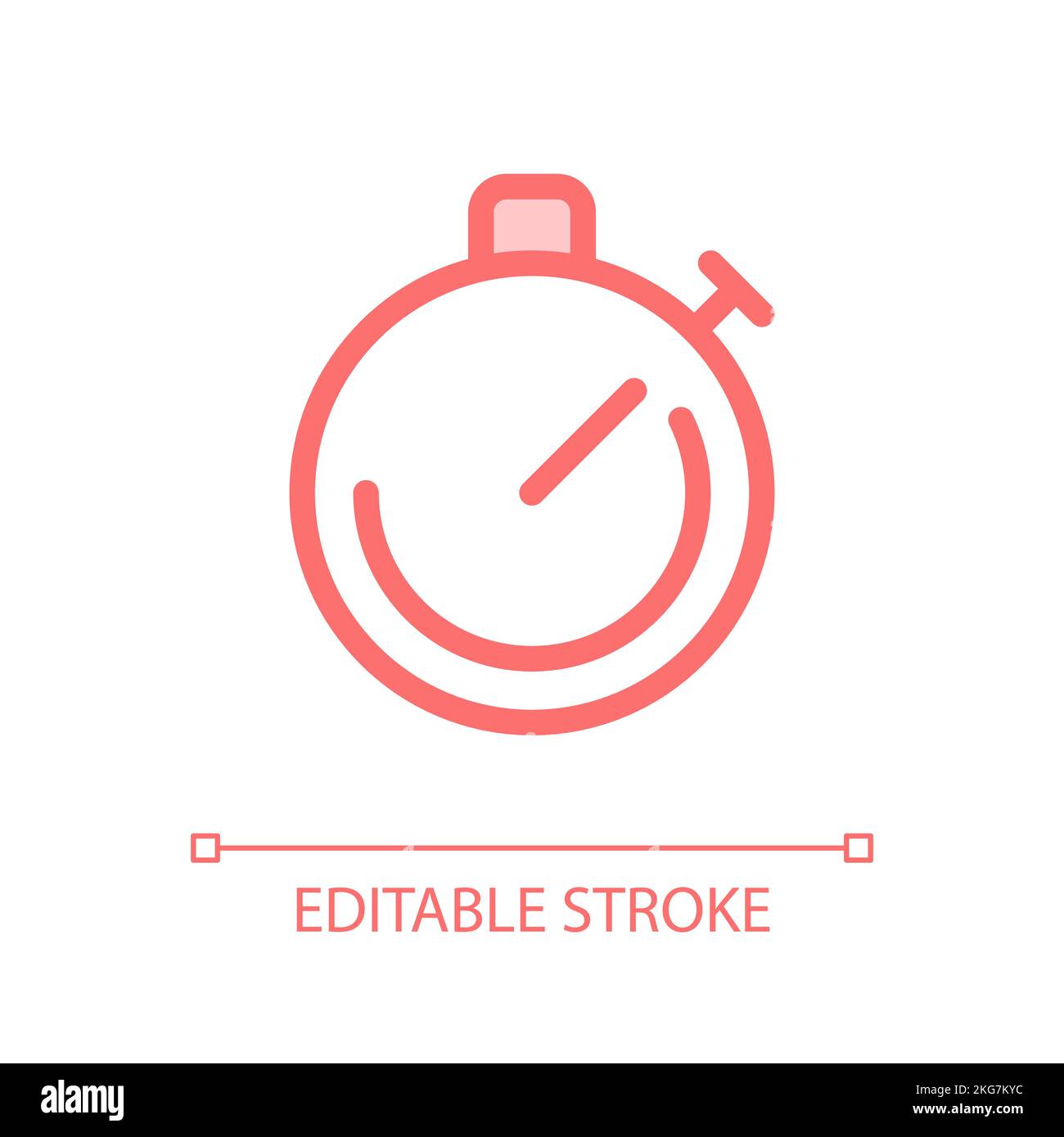 Stopwatch tool pixel perfect glassmorphism ui icon Stock Vector