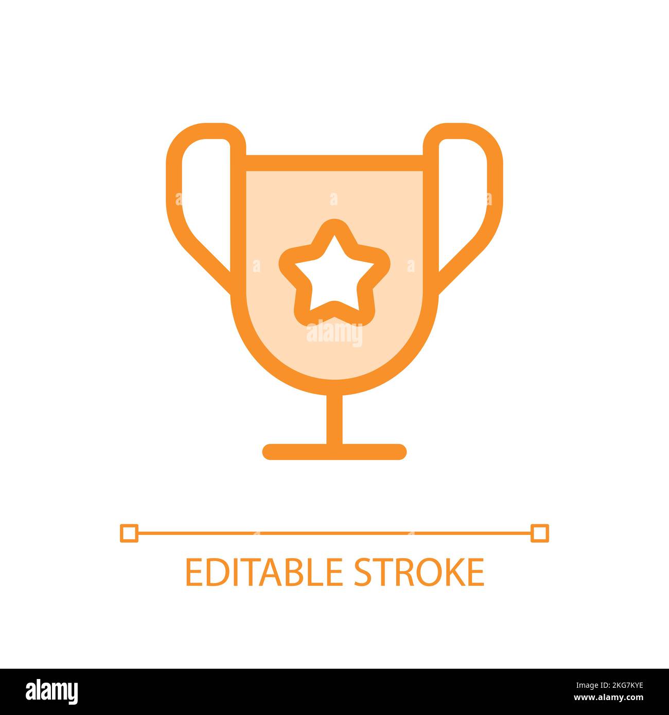 Trophy cup pixel perfect glassmorphism ui icon Stock Vector