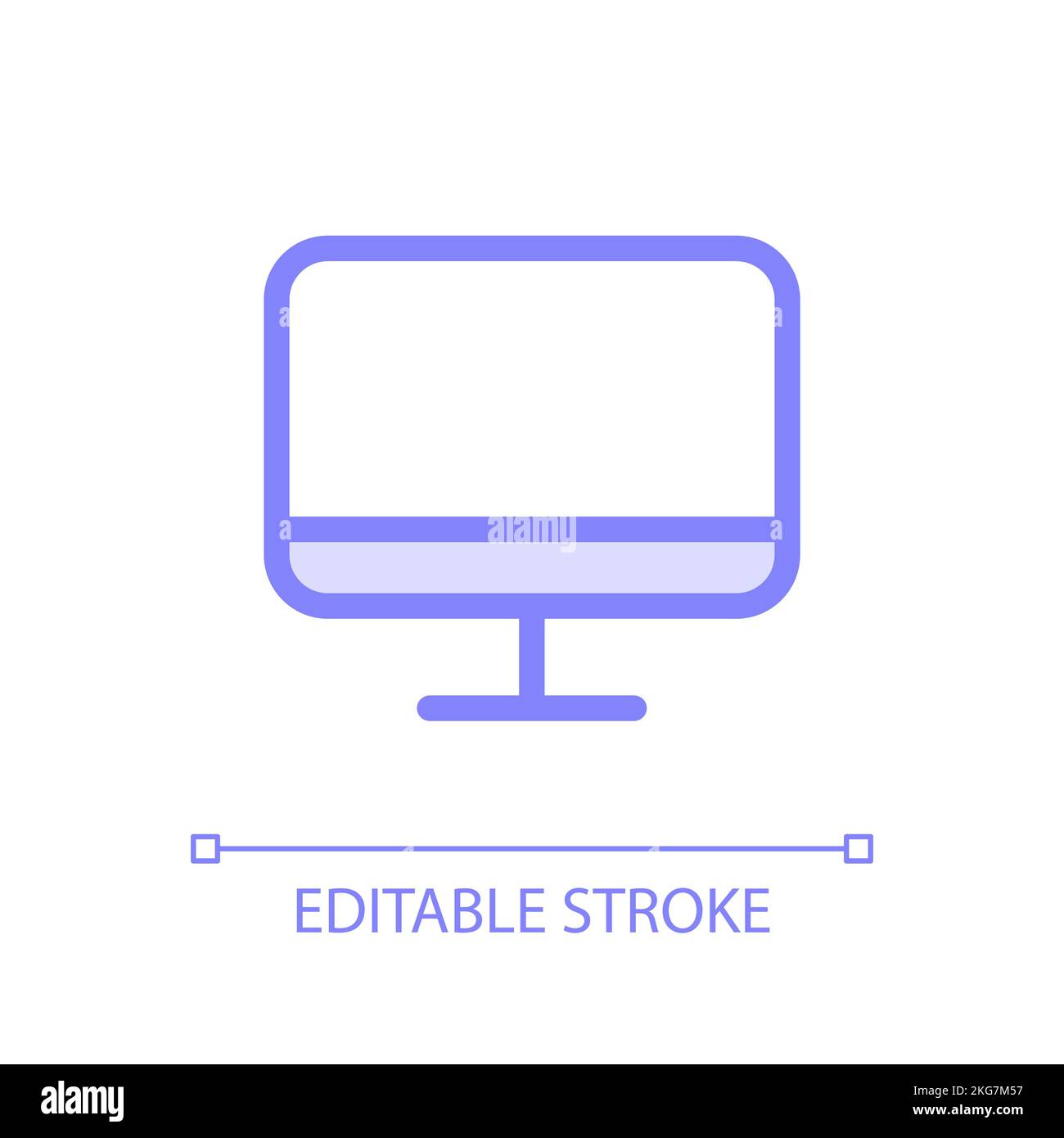 TV display pixel perfect glassmorphism ui icon Stock Vector