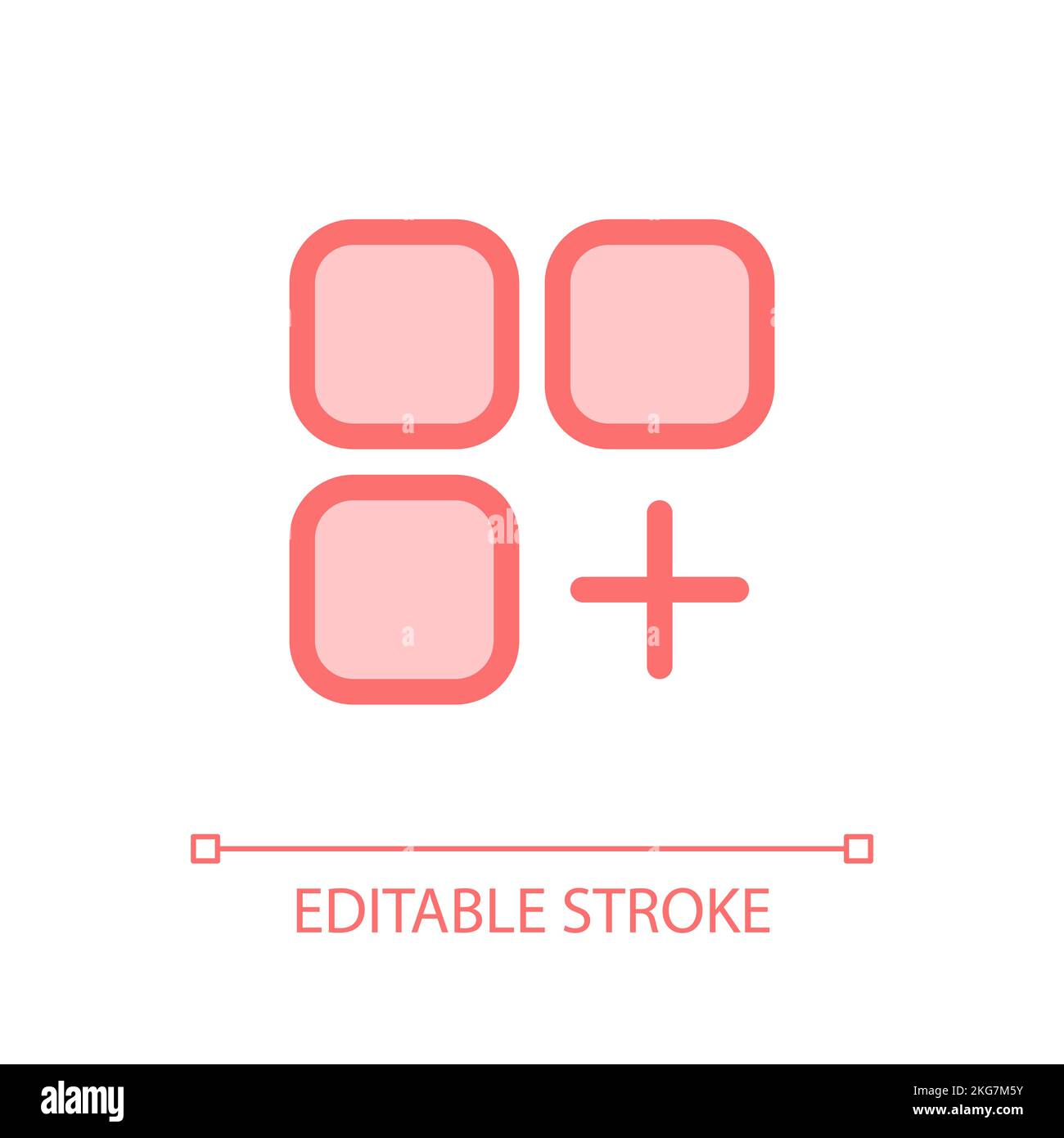 Menu with add option pixel perfect glassmorphism ui icon Stock Vector ...