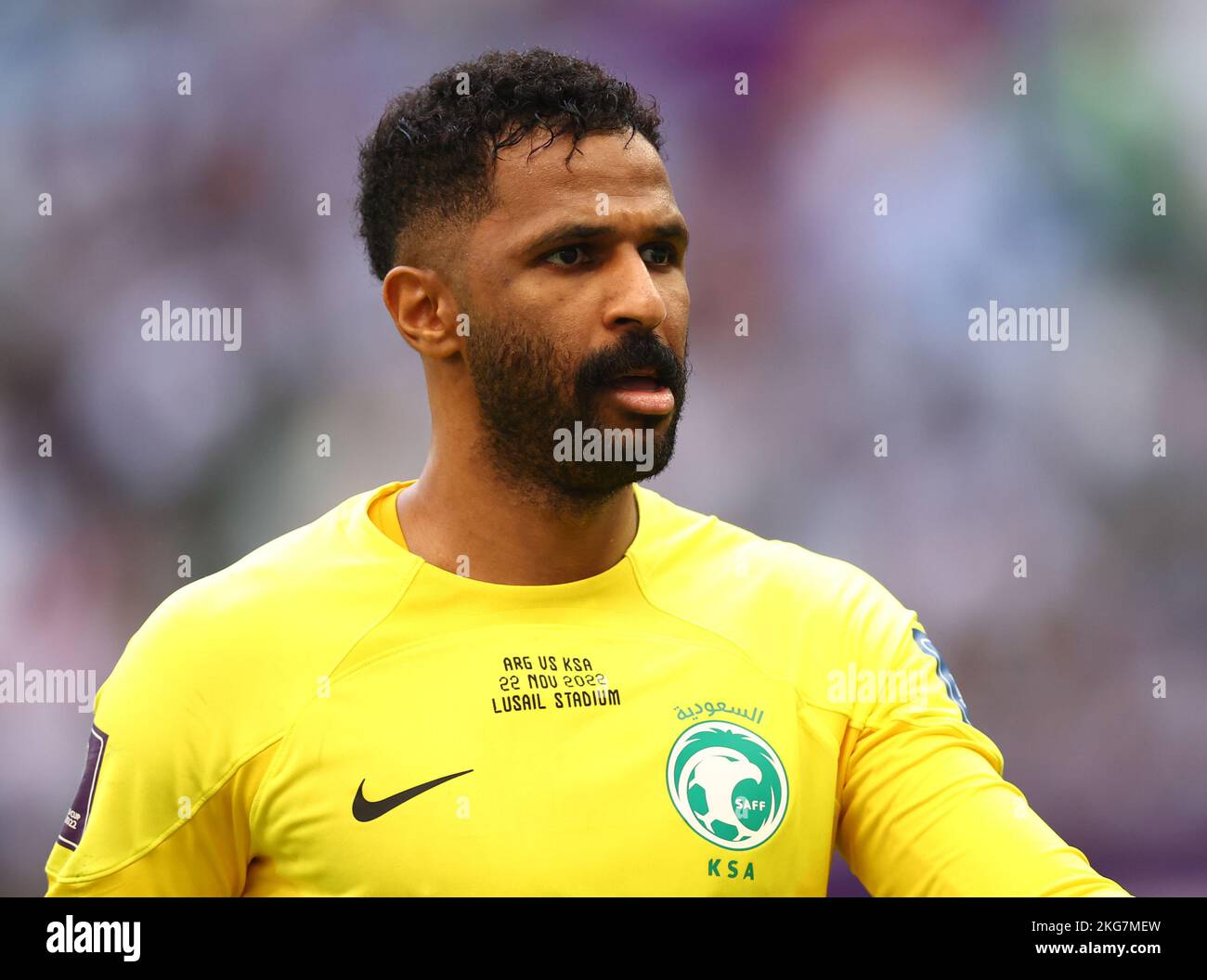 Doha, Qatar. 22nd Nov, 2022. Mohammed Alowais of Saudi Arabia during the FIFA World Cup 2022 match at Lusail Stadium, Doha. Picture credit should read: David Klein/Sportimage Credit: Sportimage/Alamy Live News Stock Photo