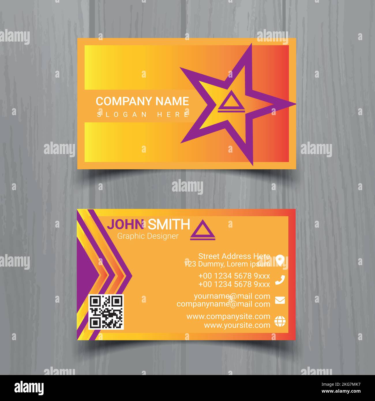 Professional business card design template Stock Vector