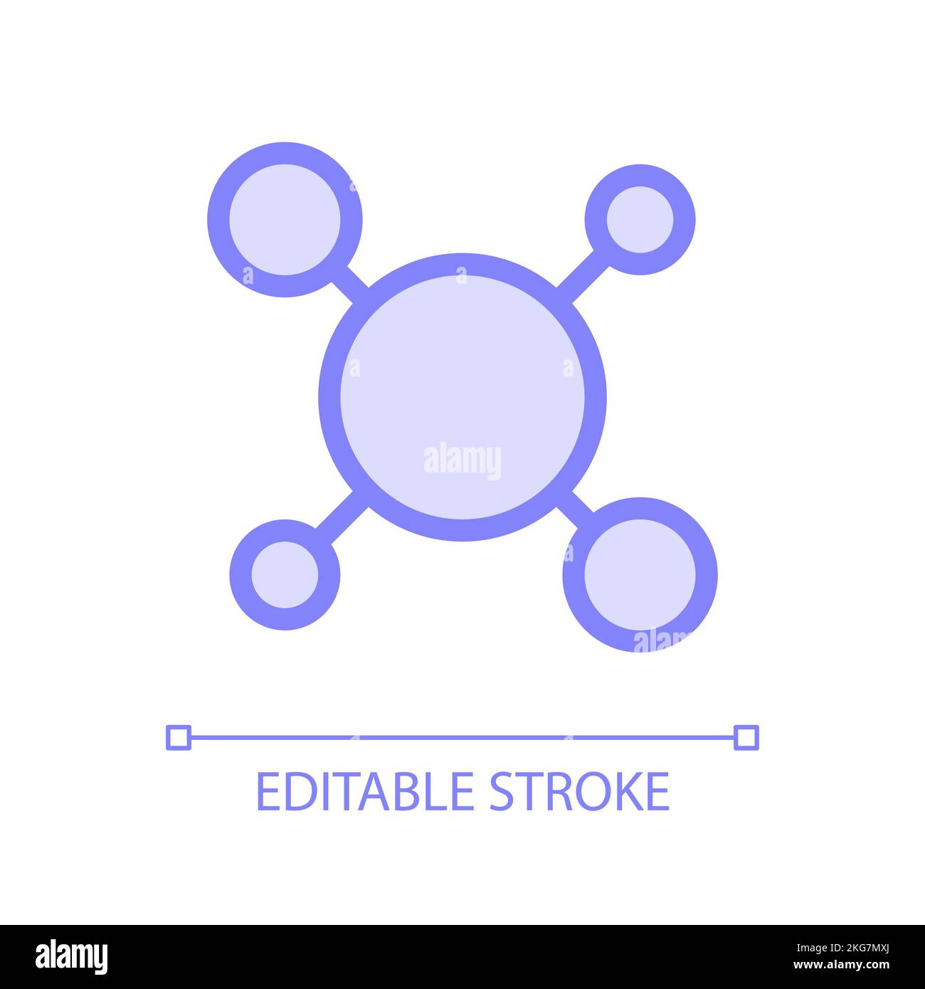 Structure of molecules pixel perfect glassmorphism ui icon Stock Vector