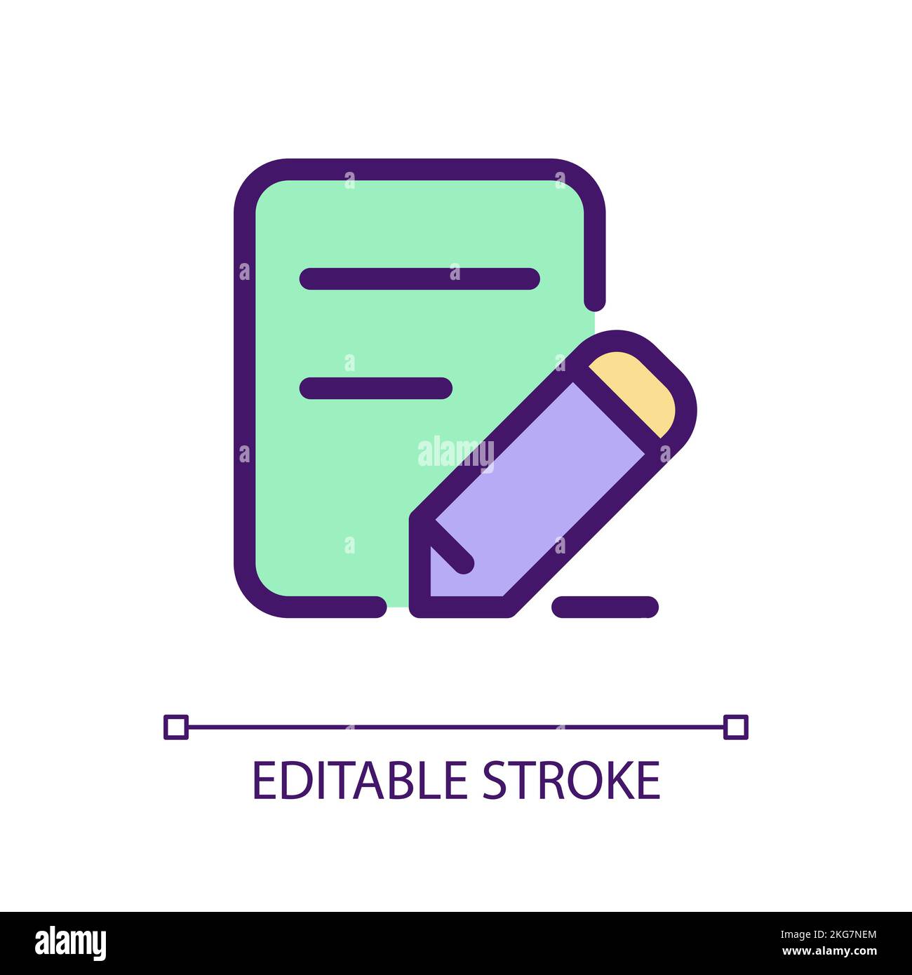 Edit text pixel perfect RGB color ui icon Stock Vector