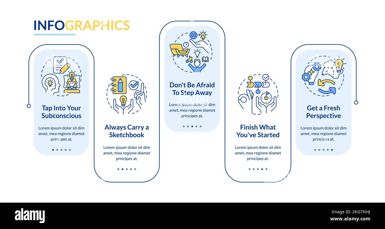 Removing creative block tips rectangle infographic template Stock ...