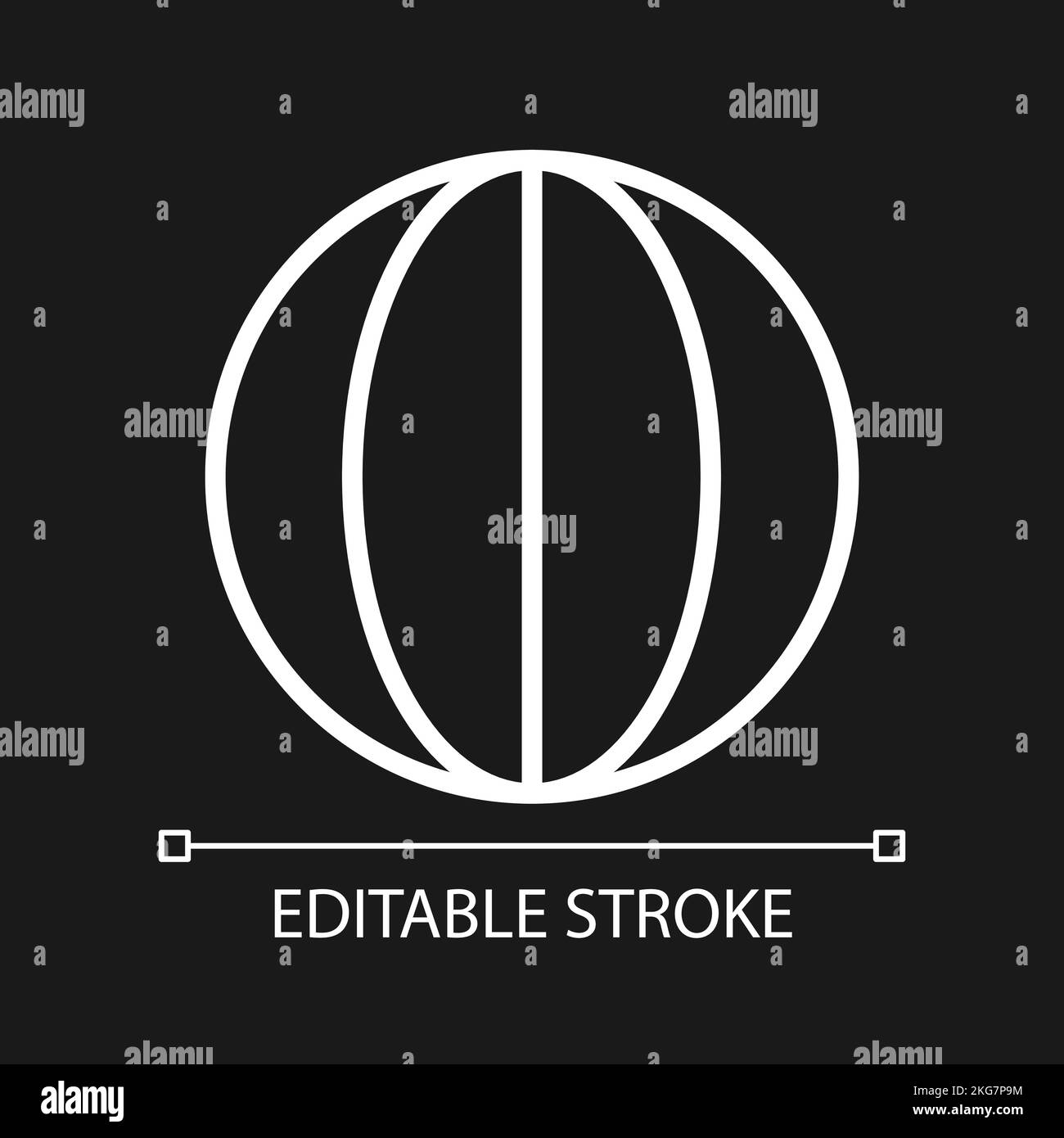 Longitude pixel perfect white linear icon for dark theme Stock Vector ...