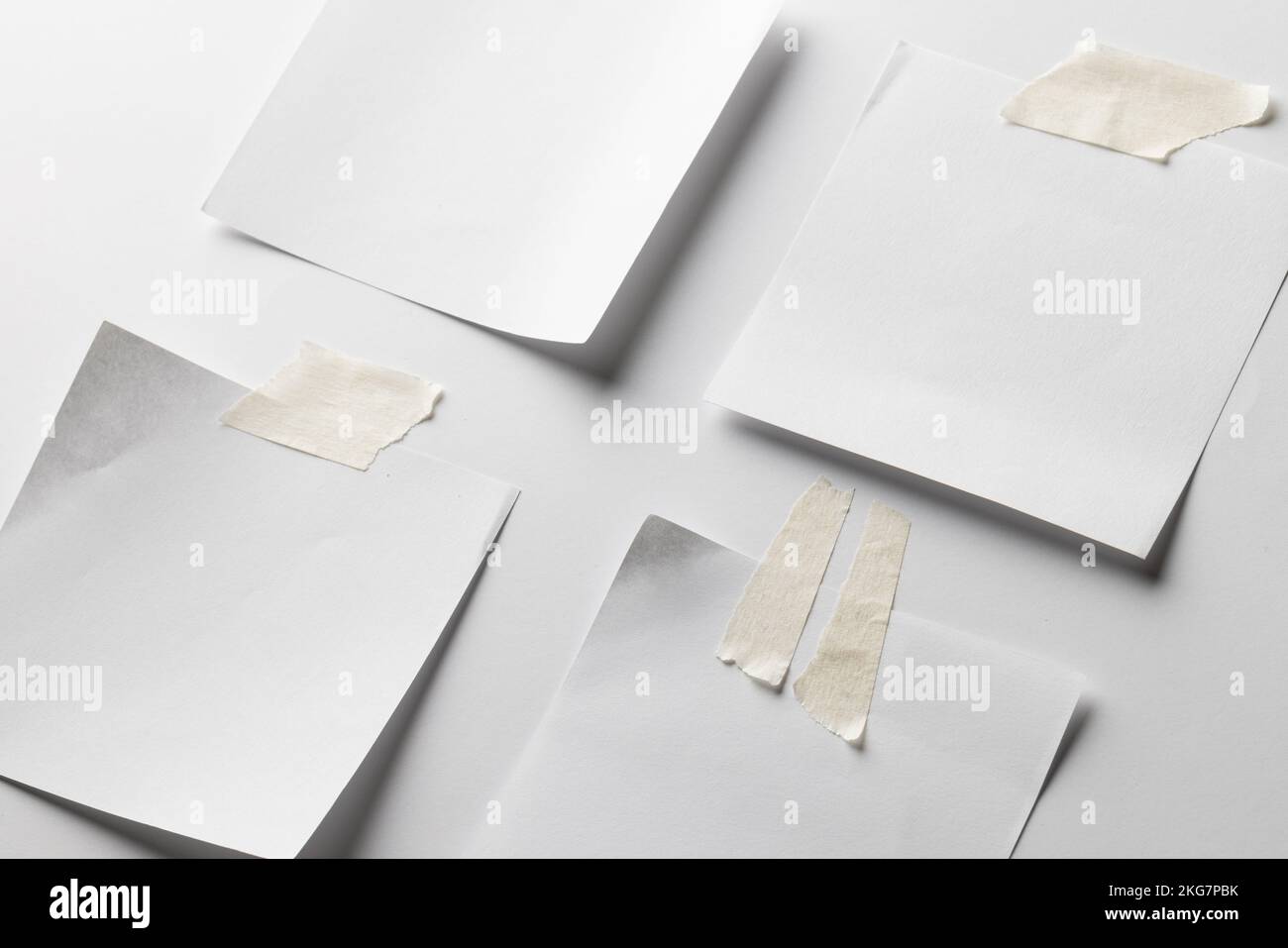 White sticky memo notes with copy space on white background Stock Photo ...