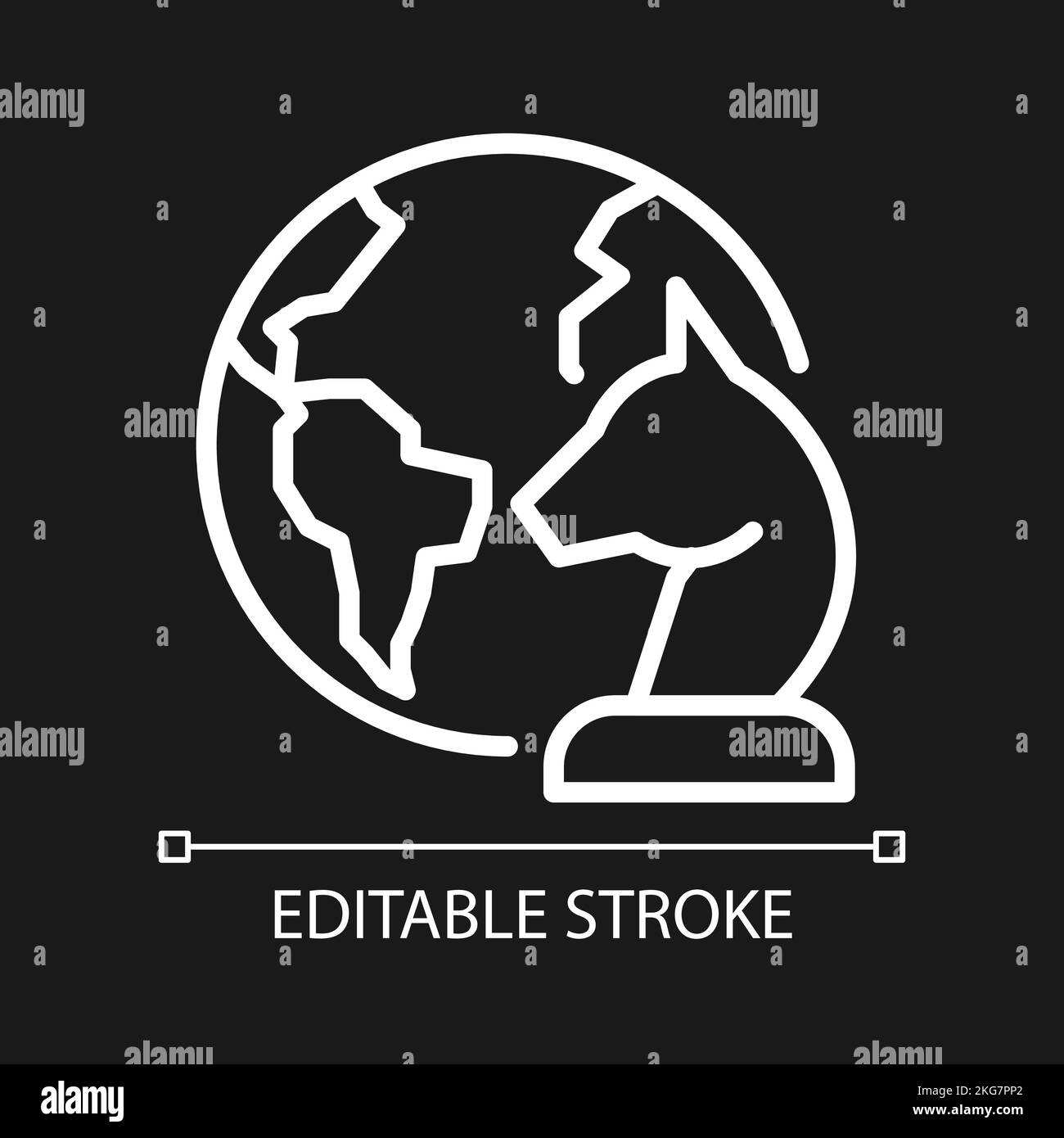 Geopolitics pixel perfect white linear icon for dark theme Stock Vector ...