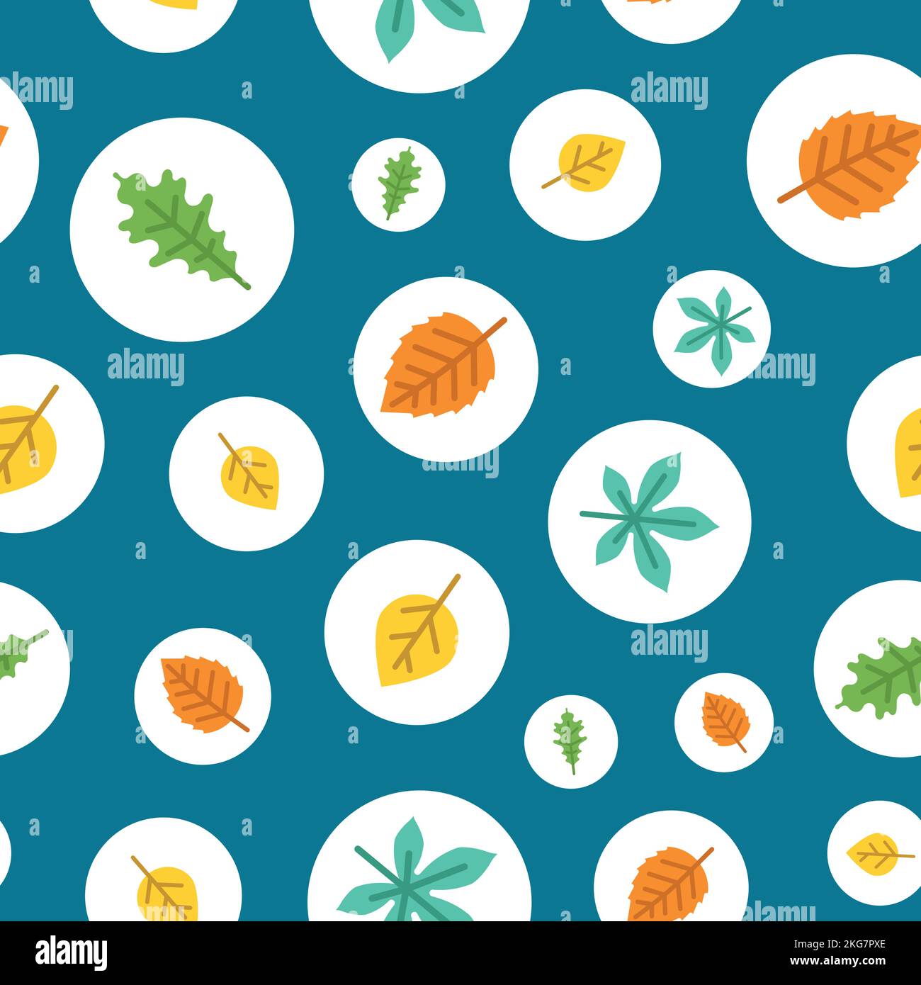 Vector Green and Yellow autumn leaves repeat pattern background design