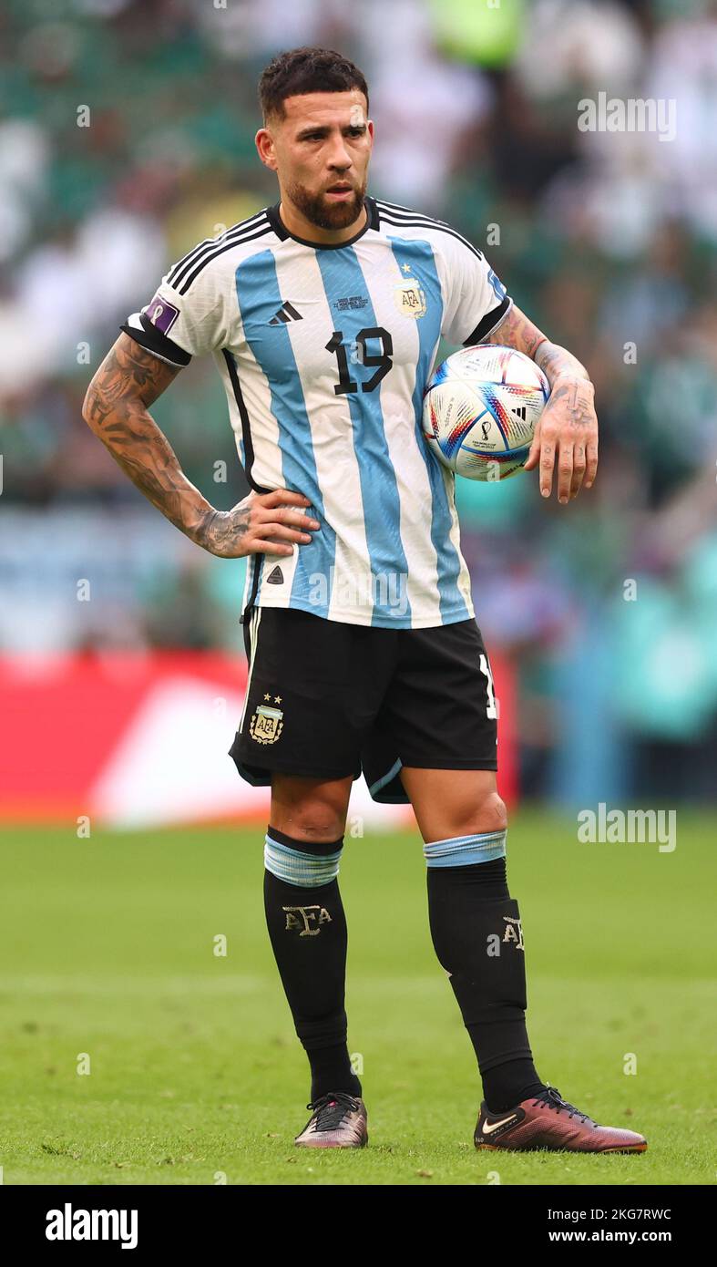 Doha, Qatar. 22nd Nov, 2022. Nicolas Otamendi of Argentina dejected during the FIFA World Cup 2022 match at Lusail Stadium, Doha. Picture credit should read: David Klein/Sportimage Credit: Sportimage/Alamy Live News Stock Photo