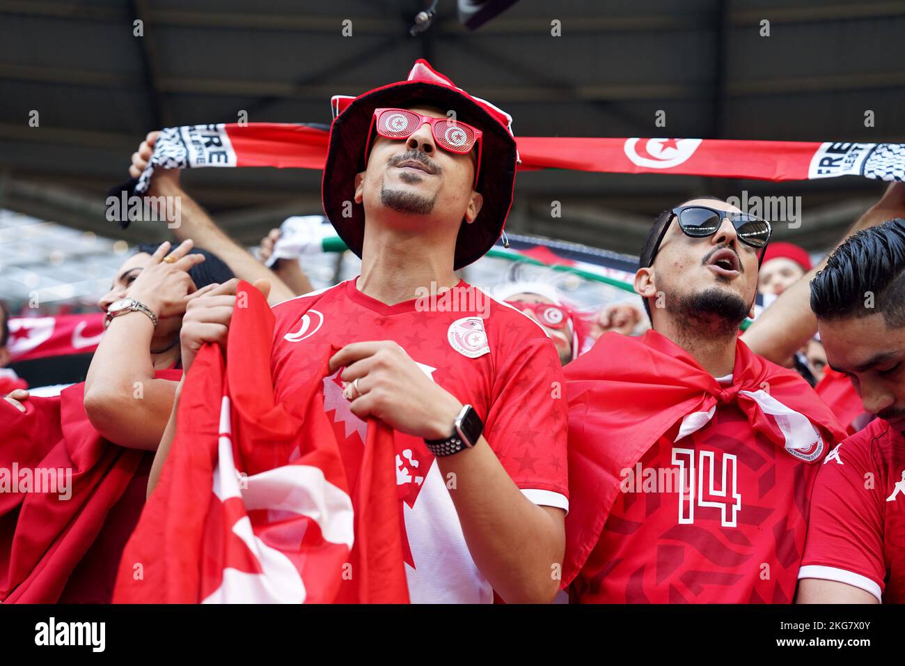 Tunisia fans in the stands during the FIFA World Cup Group D match at ...