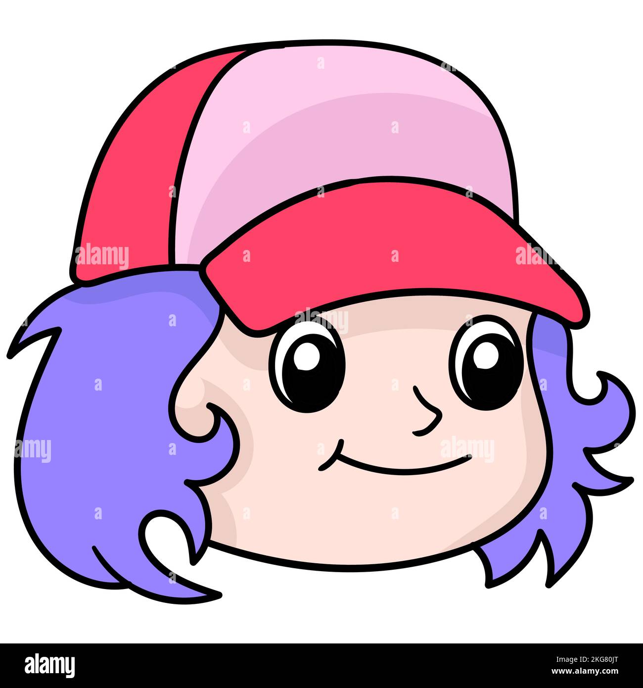 A vector illustration of a girl cartoon character with a hat isolated ...