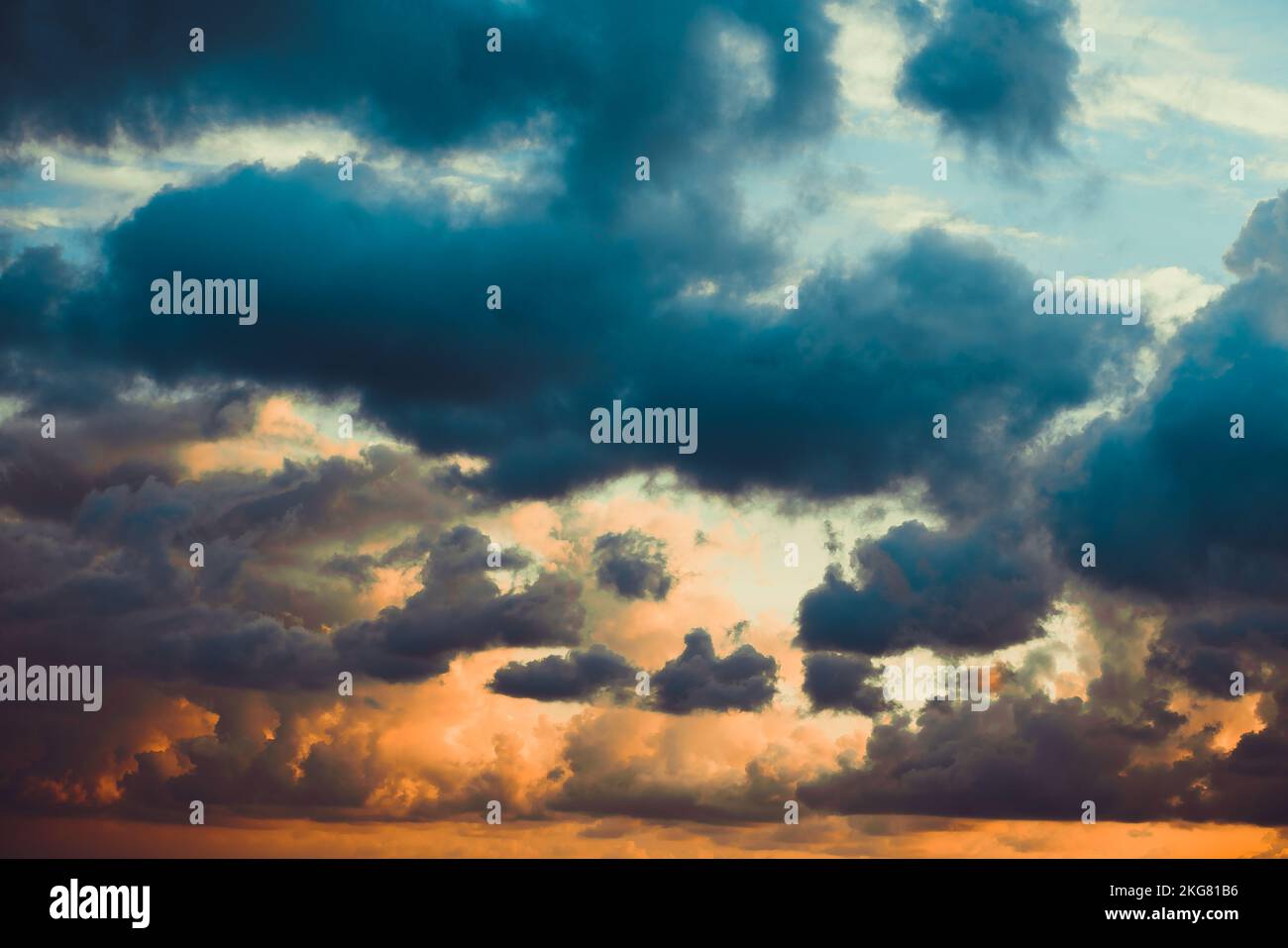 colorful dramatic sky with cloud at sunset Stock Photo - Alamy