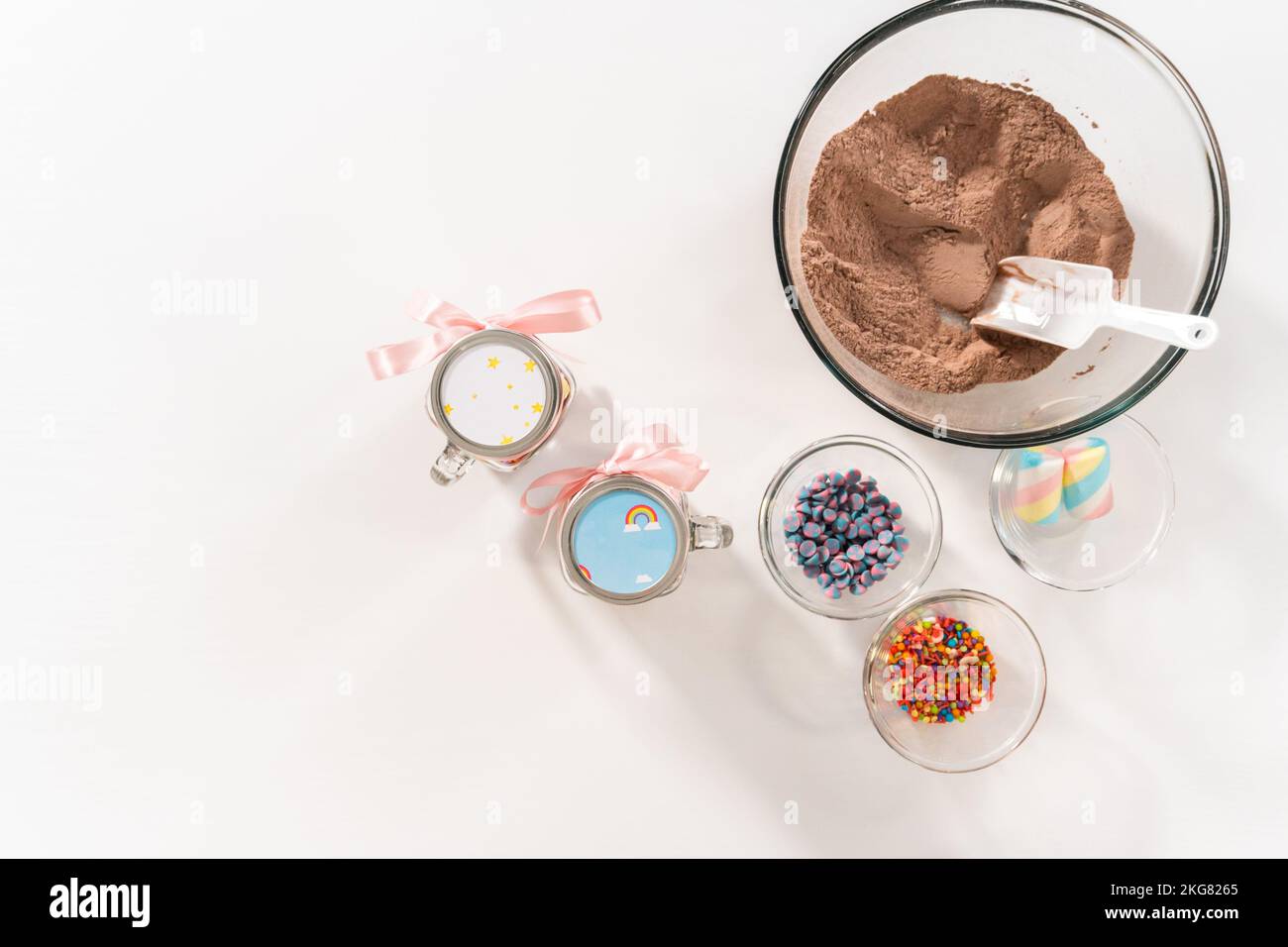 Unicorn hot chocolate mix Stock Photo