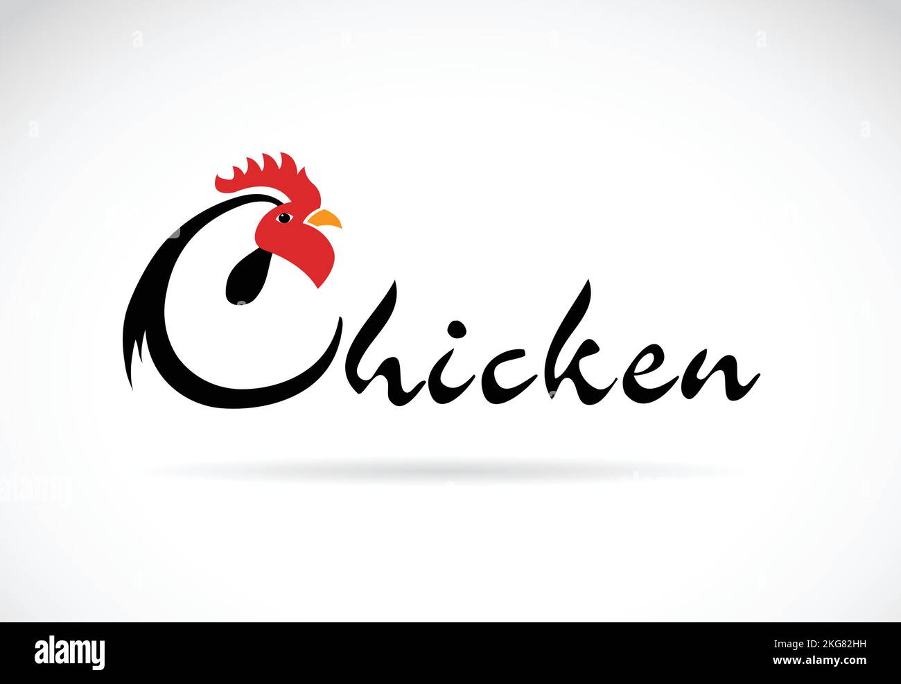 Fun Chicken Underline Vector design chicken is text on a white background. Easy editable ...